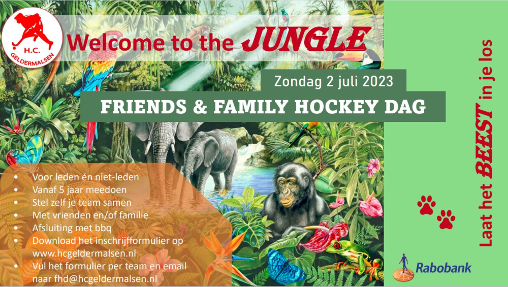 Nog 5 dagen om in te schrijven voor de Friends & Family hockey dag op 2 juli Nieuws