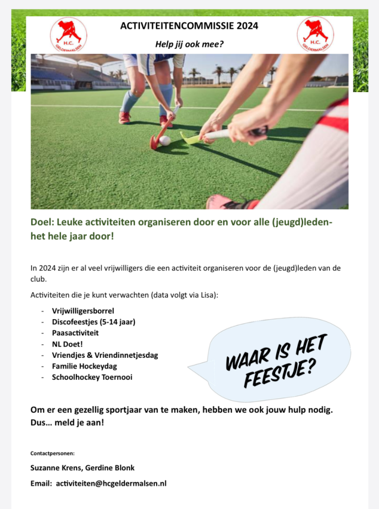 Bericht van de Activiteitencommissie 2024 Nieuws